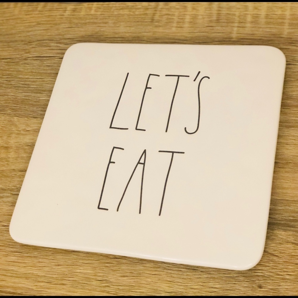 Rae Dunn LET'S EAT Trivet Hot Dish New RARE